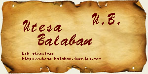 Uteša Balaban vizit kartica